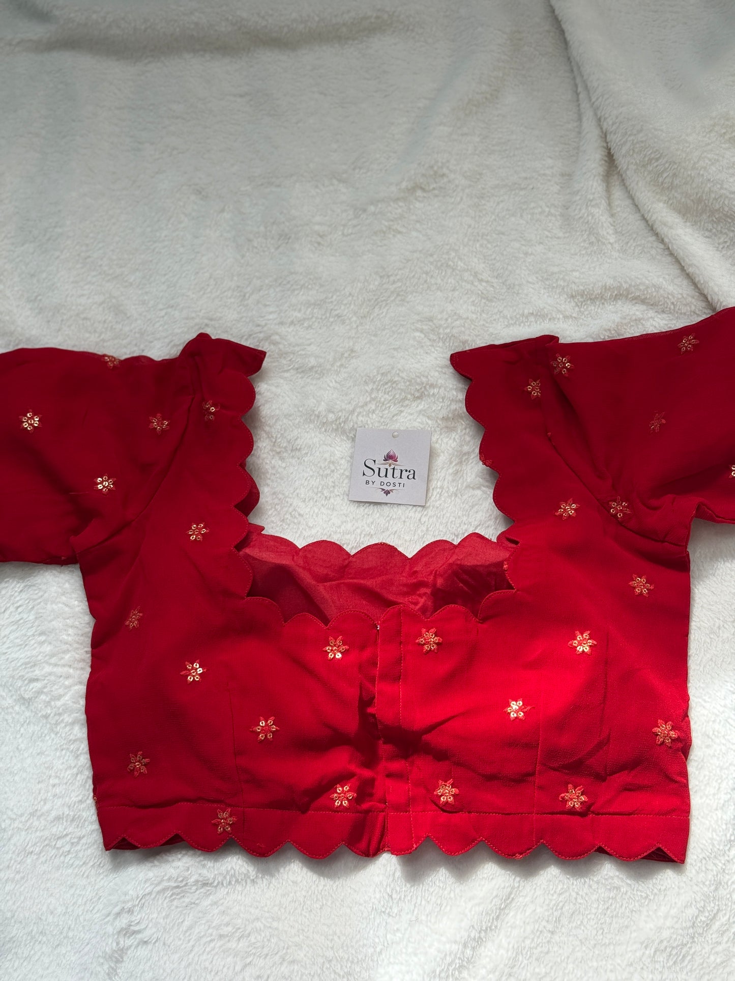 Scarlet Scallop Blouse