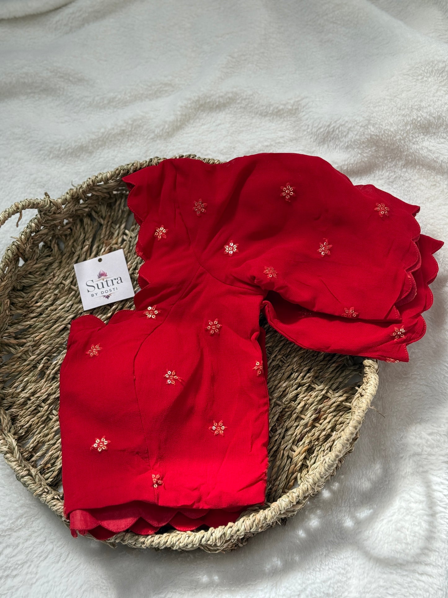 Scarlet Scallop Blouse