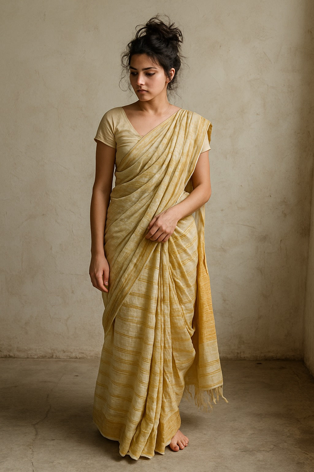 Kerala Kasavu Tissue Sari