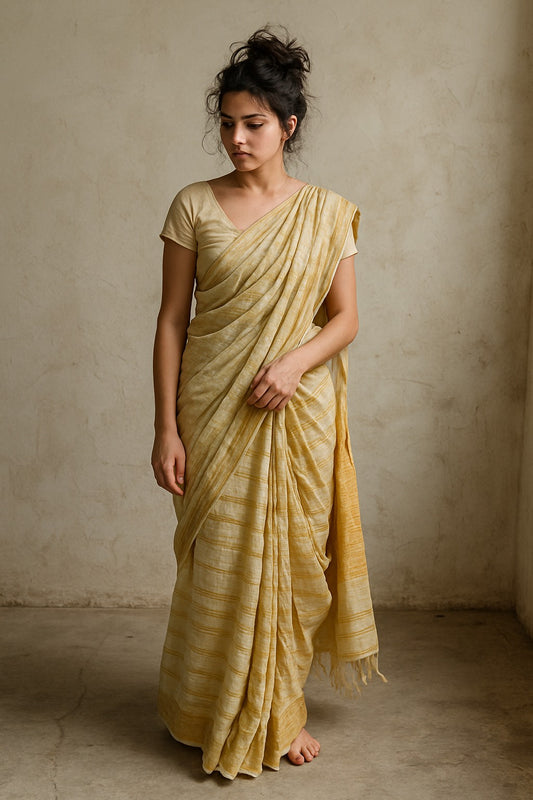 Kerala Kasavu Tissue Sari