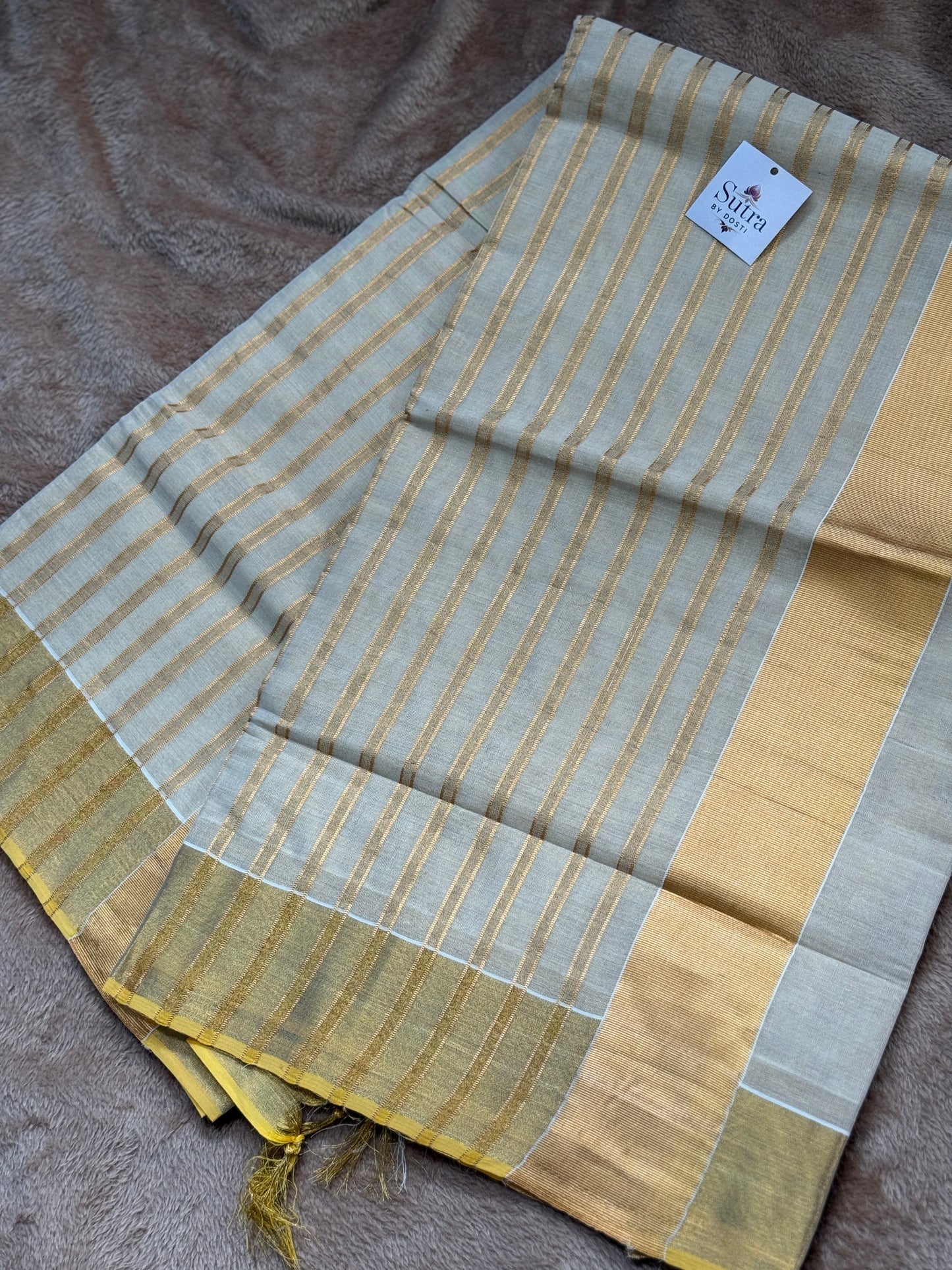 Kerala Kasavu Tissue Sari