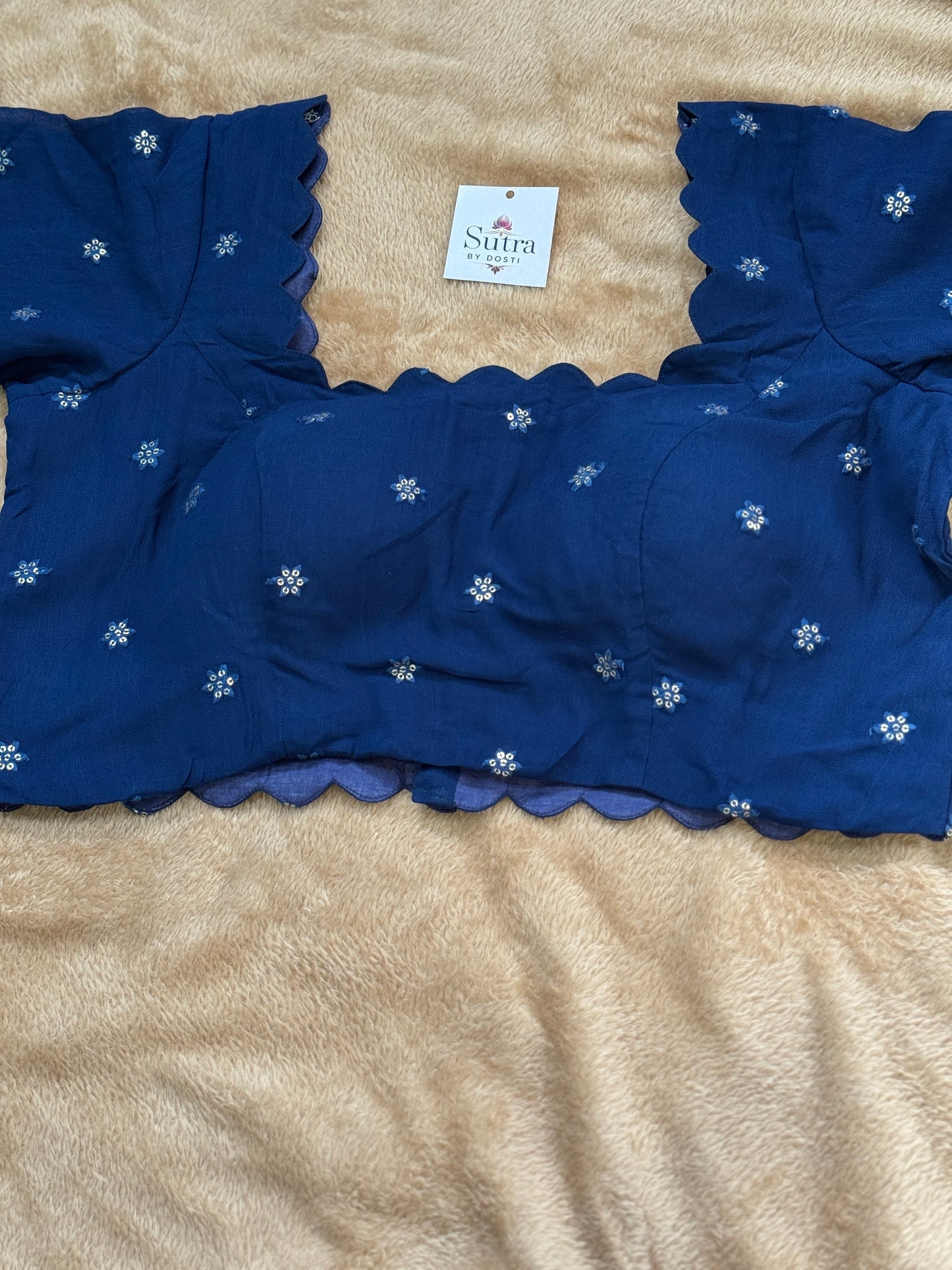 Midnight Scallop Blouse