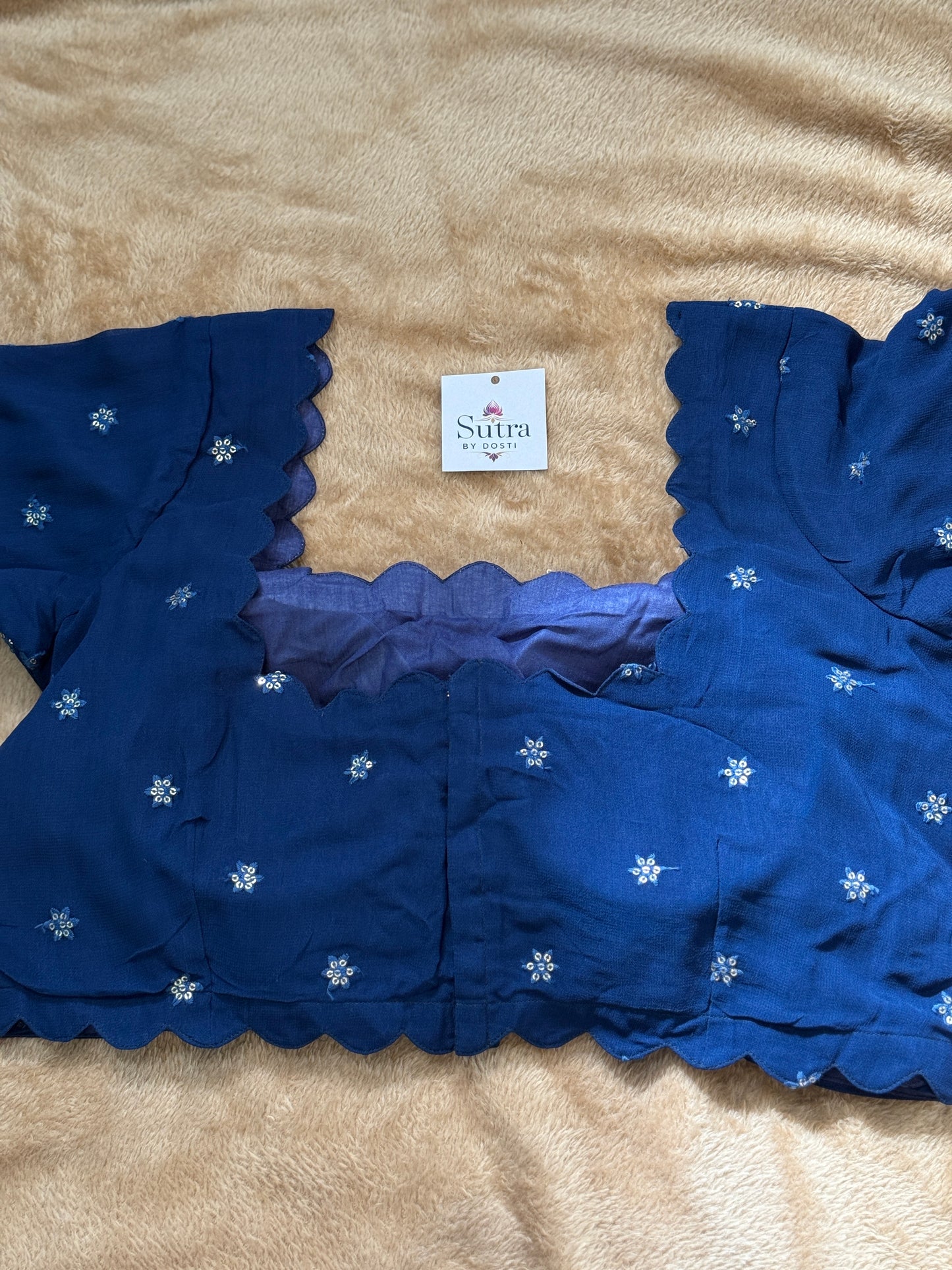 Midnight Scallop Blouse
