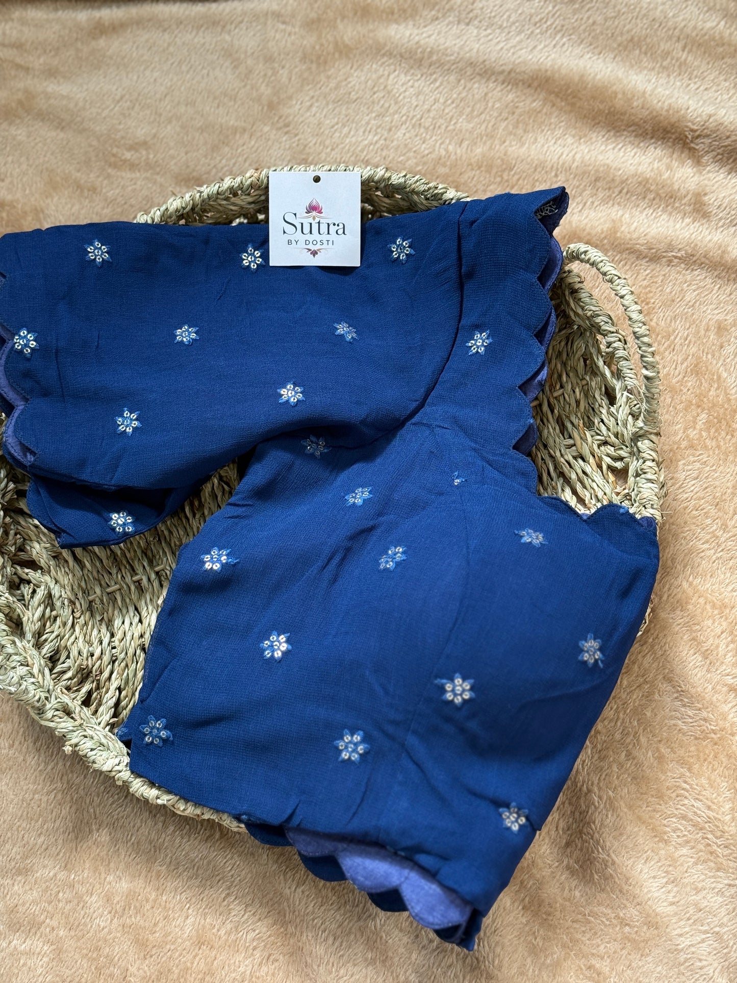 Midnight Scallop Blouse