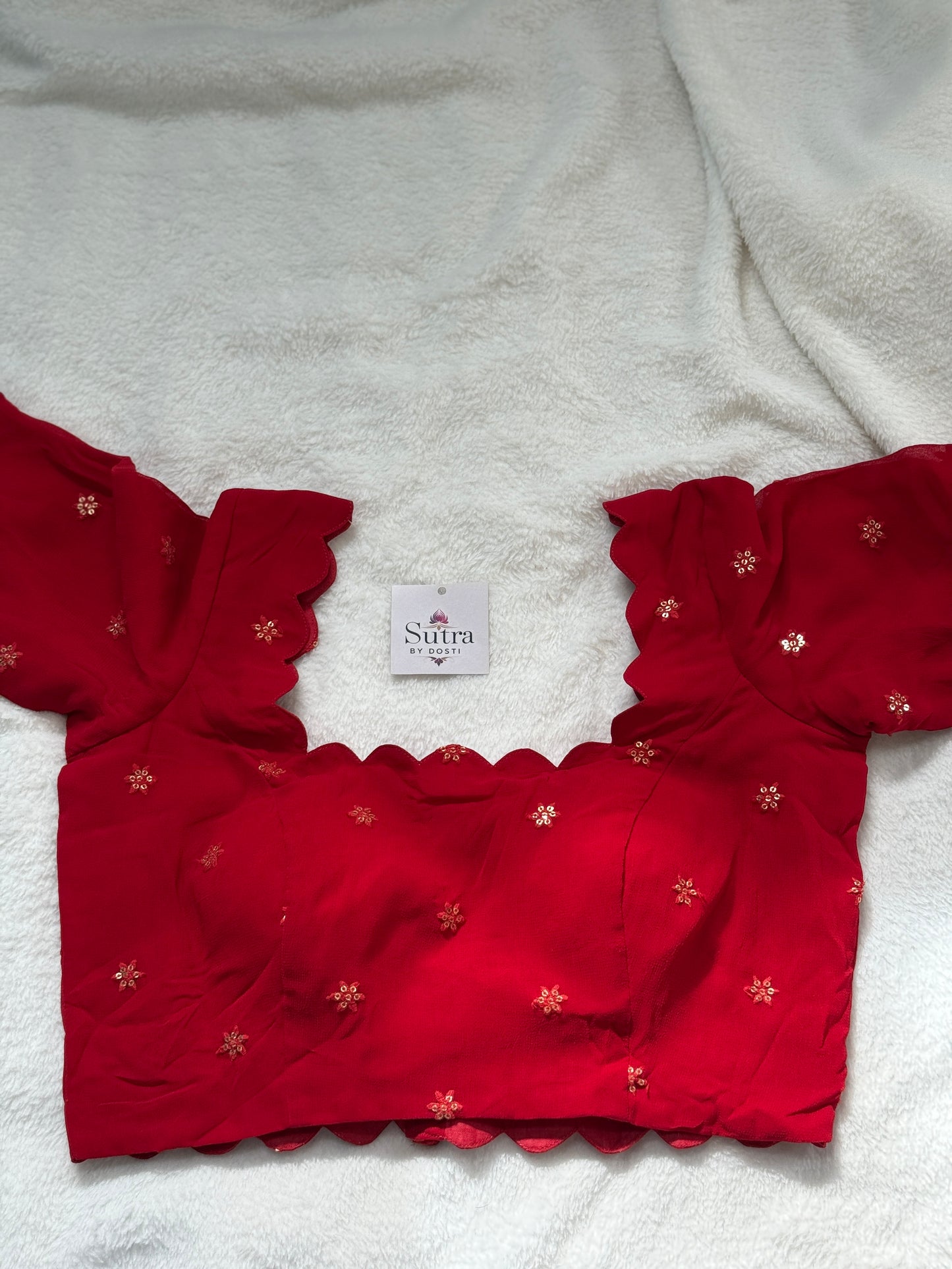 Scarlet Scallop Blouse