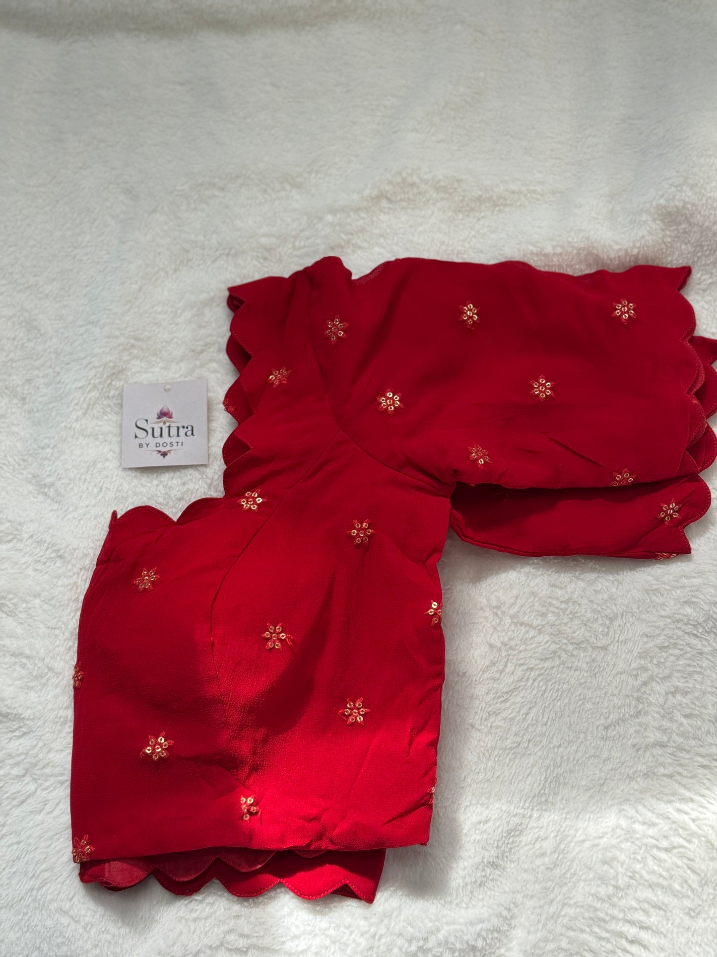 Scarlet Scallop Blouse