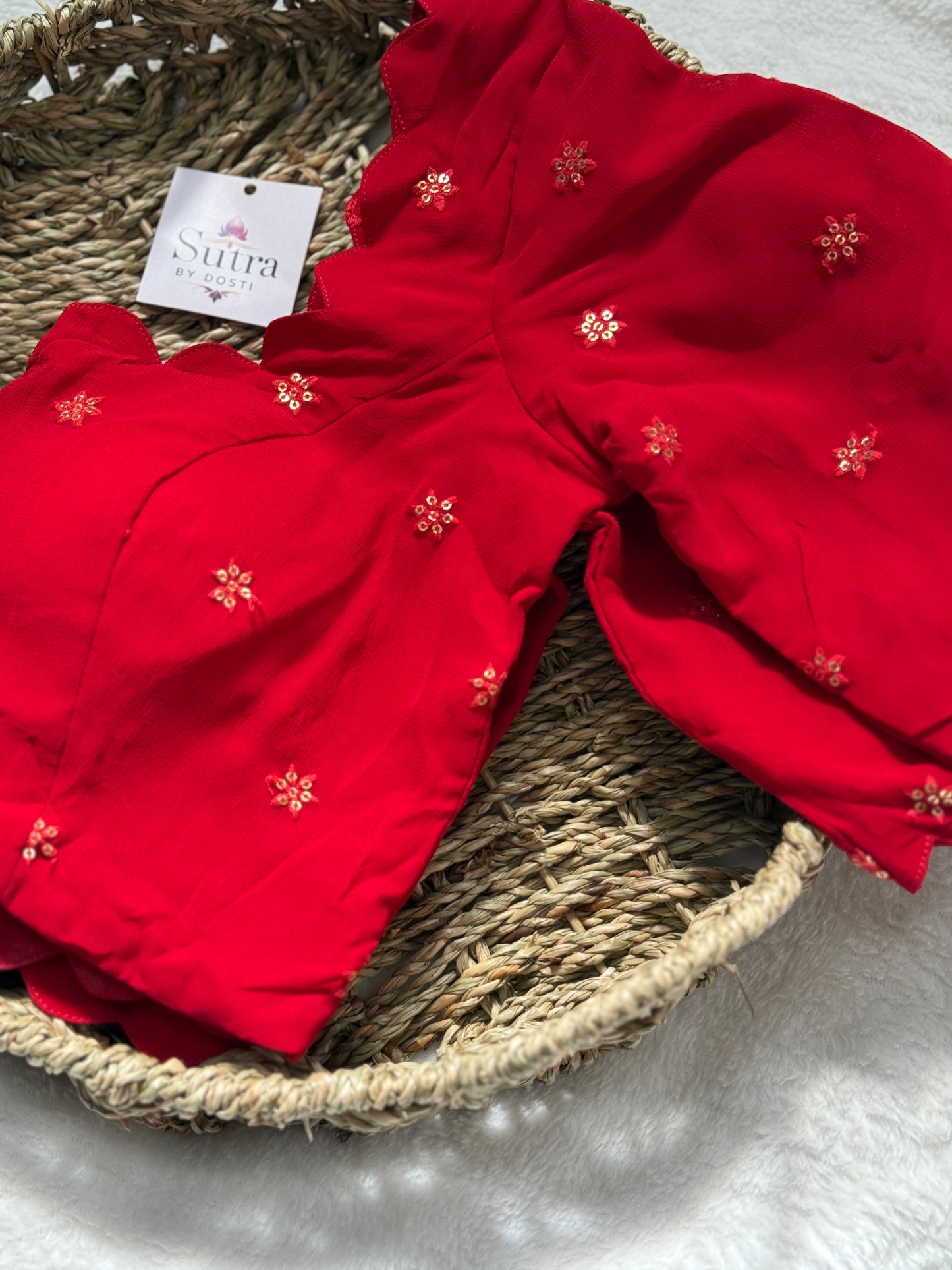 Scarlet Scallop Blouse